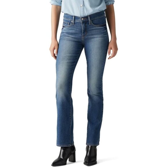 Women's Denim Bootcut Jeans 80% Cotton Stretch Tummy Panel Slimming - Picture 1 of 4